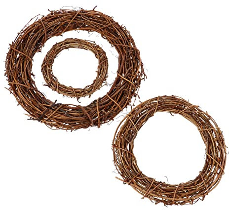 GRIRIW 3stücke Teiliges Weihnachtskränze Aus Natürlichem Rattan Bastelmaterialien Für Tür Und Wanddekoration Für Festliche Anlässe Und Rustikale Arrangements