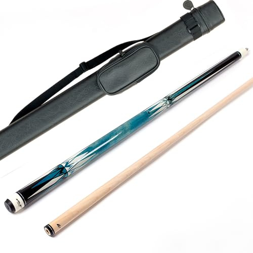 Riley Stecca da biliardo americana, 147 cm, punta da 13 mm, completa di custodia rigida (blu (con custodia))