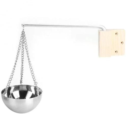 Abbdbd Sauna Aroma Bowl, Stainless Steel Spa Essential Oil Bowl with Wood Plate, Aromatherapy Oil Cup Sauna Suitable for Sauna Steam Room