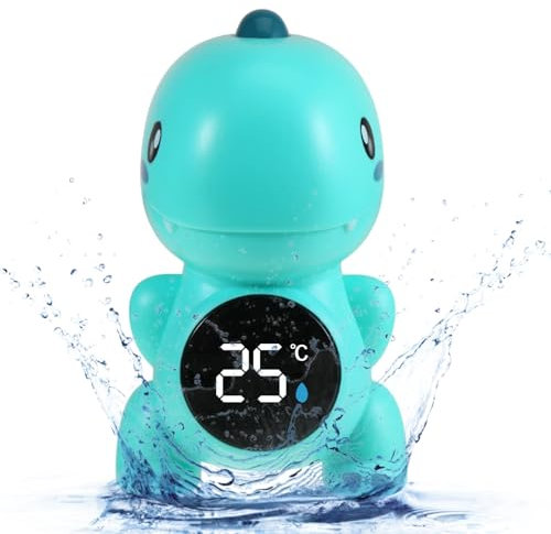 Baby Bath Thermometer With LCD Baby Digital Water Thermometer- Safety Bathtub Floating Dinosaur Shape Pool Thermomete r for Bath and Pool