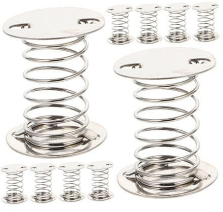 KONTONTY 10 Stück Spielzeug Federfüße Metall Silber 45mm Flexibel Stabil Federsockel für Wackelpuppen Auto Armaturenbrett Dekoration