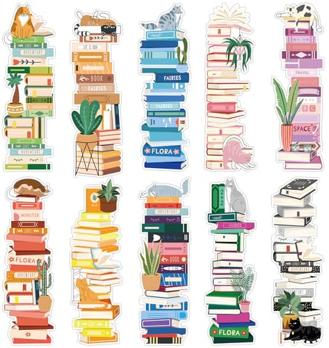 XIHIRCD 100 Stück Süße Lesezeichen, Doppelseitig Buchtracker, Papier Lesezeichen für Bücherregal, Schüler, Lehrer und Buchliebhaber (Stil 1)
