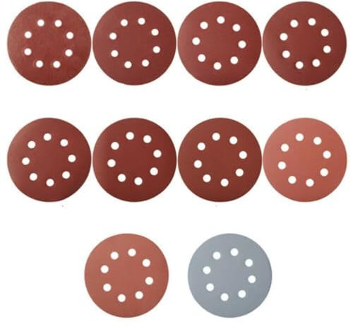 100 pièces 5 pouces 125mm avec 8 trous disques abrasifs à crochet et boucle grain de papier de verre 80/120/180/240/320/400/800/1000/2000/3000 feuille de for perceuse abrasive outils rotatifs de polis