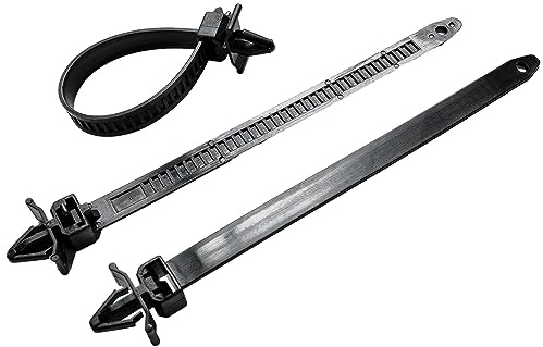NOLOWY 100pcs Push Mount Winged Cable Ties Harness Straps Quick Release Wire Management for Car Body Chassis Bundling Fasteners