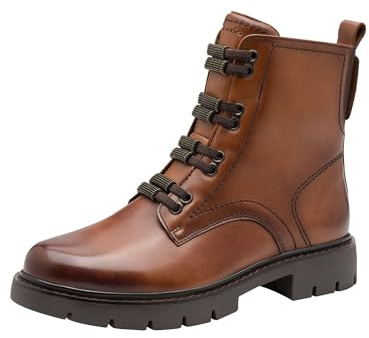 TAMARIS dam komfort spets boot platt halvlång stövel, konjak, 38 EU, konjak, 38 EU