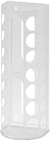 Plastic Bag Dispenser – White Wall-Mounted Storage Organizer (58 x 51 x 1 cm) for Grocery, Shopping & Reusable Bags