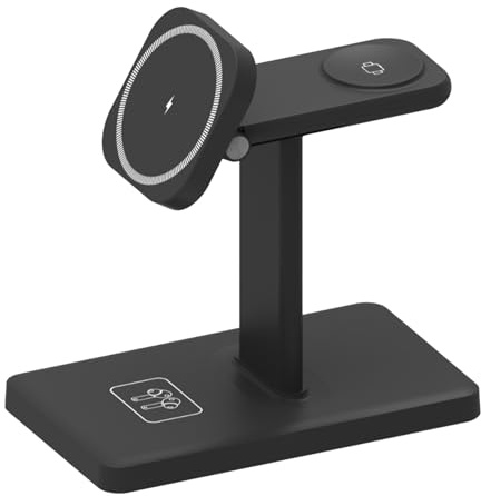 Supporto per caricabatterie per telefono senza fili, supporto per telefono da scrivania, caricatore senza fili - supporto per telefono 15 W, stazione di ricarica rapida multifunzionale, supporto per