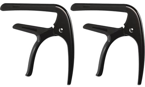 Kapodaster Gitarre Kapodaster für Akustik- und E-Gitarren 6-Saiten Akustik Kapodaster Gitarre Zubehör 2 Packungen (2 Schwarz)