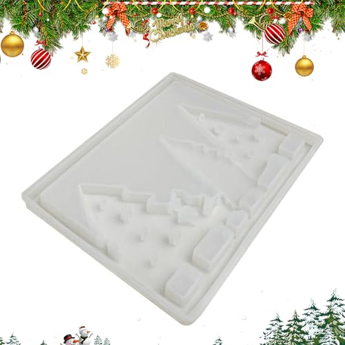 Christmas Tree Mold, Moule pour Résine Époxy Artisanat, Moule en Silicone pour Arbre de Noël Démoulage Facile pour Ciment Plâtre Artisans Enthousiastes Artistes Décorateurs
