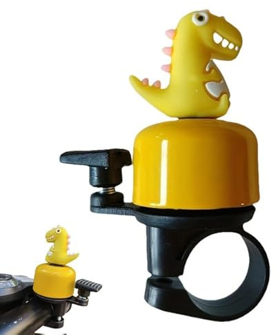JYNVO Campanello Bici Bambino Dinosauro, Campanello Giallo per Bambino Bambina Adulto, Laut & Fácil da Installare, adatto per bici, triciclo, scooter, bici da montagna