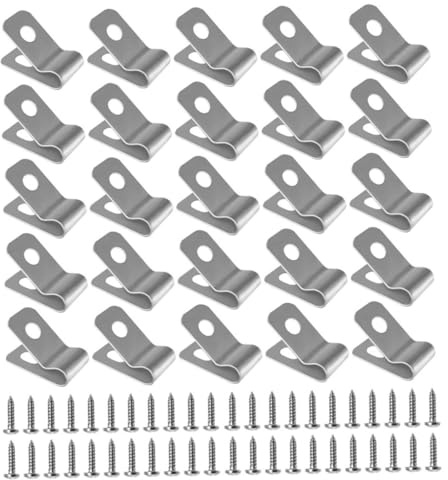 DIYEAH 100ensembles Clips pour Clôture Fil de Pinces de Montage pour Cage à Fil Aluminium avec Vis Accessoires pour Clôture de Jardin