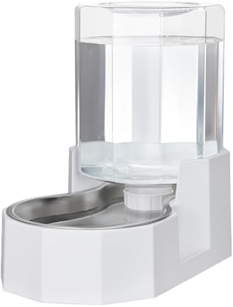 Sfozstra Fontaine à eau de 5L blanche pour chiens – en acier inoxydable, stable