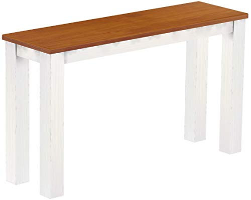 Barbank 130 cm Rio Classico Kirschbaum Weiss Pinie Massivholz Hochbank Konsolentisch Holzbank - Größe und Farbe wählbar Brasilmöbel
