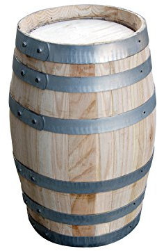 Temesso Tonneau, Baril en châtaignier Nouveau et Non traitée - en différentes Tailles (H: 62cm D: 42cm Contenu: 50l) Utilisation intérieure