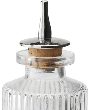 Beaumont Metal Spout for Bitters Bottles Silver - Stainless Steel, Flexible Cork Seal, Precise Flow Control, Vintage Design, Ideal for Bars or Restaurants