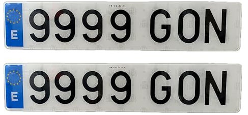 Gonplac Matrícula Acrílica Coche Homologada Alto Impacto 52 x 11 CM (Conjunto 2 Und)