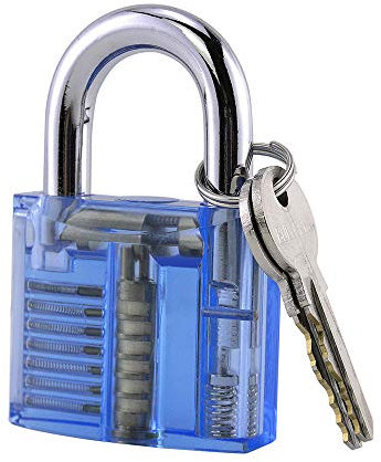 Loboo Idea Lucchetto con chiave a vista, lucchetto trasparente Lucchetto in cristallo con lucchetto per allenamenti, lucchetto trasparente per principianti e fabbri professionisti