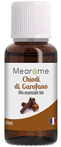 Olio Essenziale di Chiodi di Garofano 100% Puro | 30 ml | Nutrimea Mearome | Per Aromaterapia, per Massaggi, per Diffusori | Naturale Vegano | Certificato OEBBD OECT e Agricoltura Biologica