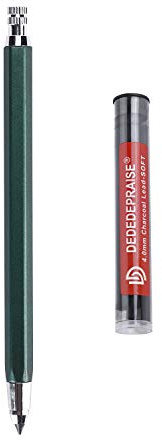 XINCHI Druckbleistift 4mm Automatisch Bleistift 8 Kohlestiftkern Kohlestift | Metall Charcoal Pencils Malerei Bleistift Weich Zeichenstifte Hart Skizzierstifte Skizzieren Graphitkohlestifte Zeichnen