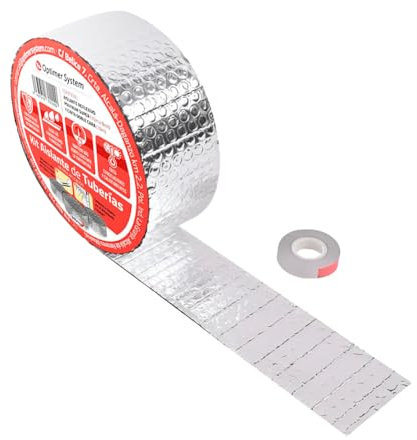 Nastro isolante termico in alluminio per tubi freddi/calore, con nastro adesivo (10 m x 8 cm)