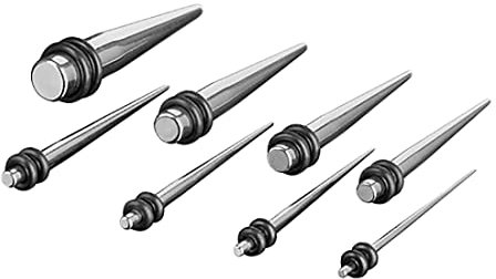 Taffstyle Piercing Ohrpiercing Dehnungsstab Dehnstab Taper Expander Ohr Stab 8er SET Edelstahl Silber