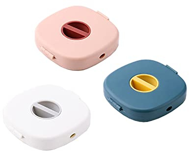 Gittcoll 3 Pcs Data Cable Storage Boxes Retractable Cord Management Winders Portable Charging Cable Headphone Cable Rotatable Organizer Winder for Home Office Dormitory Travel (Small)