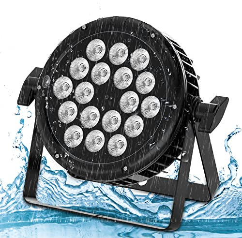 UKing 180W Bühnenlicht Outdoor, RGBW LED Par Strahler IP65 Wasserdicht, 4/8 CH Party Beleuchtung Ideal fürHochzeit Rasen Theater Disco Club