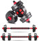 BCBIG Hanteln Set Gewichte,Verstellbar Hantelstange Hantelset Kurzhanteln dumbbells adjustable Langhantel Langhanteln FüR Männer Frauen Krafttraining,rot,15kg (7.5kg*2)