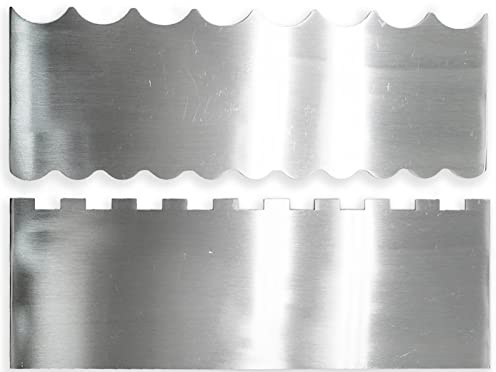 Cake Scraper, 2 Pcs Cake CutterPastry Scraper Tool Stainless Steel Cake Edge Scraper, 9 Inch Cake Scraper for Cake Decorating, Mousse Butter Cream Cake Decorating Tools, Fondant Tools Cake Smoother