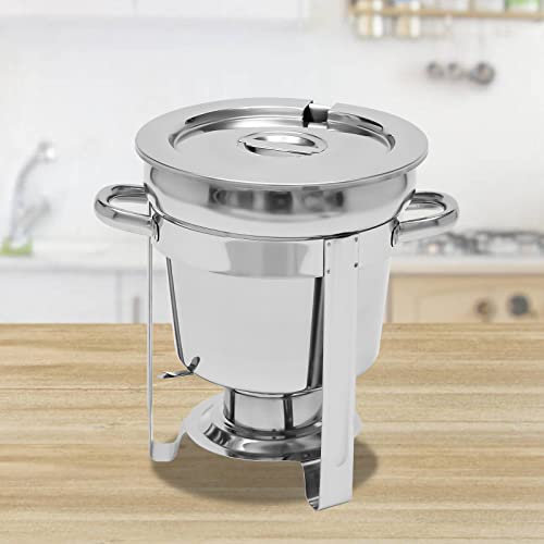 WSIKGHU 7L Edelstahl Chafing Dish Set Runde Chafing Dish Speisenwärmer Wärmebehälter Lebensmittelerhitzer aus Edelstahl Suppentopf Chafing Dishes Suppenwärmer Speisen Warmhaltebehälter
