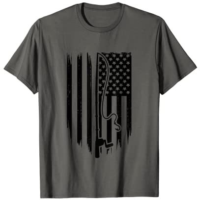 Amerikanische Flagge Angelbekleidung – Angeln T-Shirt