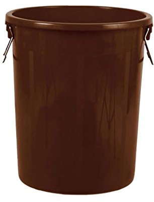 UPJAKS Poubelle Cuisine Poubelle avec Recyclage lèvres Poubelle en Plastique Ronde Bin Garbage Can for Patios Park Kitchen 50L 60L Corbeille à Papier (Color : Brown, Taille : 60L)