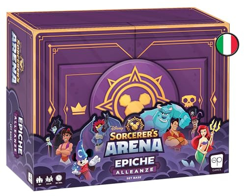 Asmodee - Disney Sorcerer's Arena - Gioco da Tavolo, 2-4 Giocatori, 13+ Anni, Edizione in Italiano