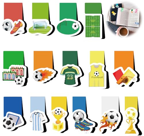 Bokmärken barn magnetiska, 30 stycken fotboll magnetiskt bokmärken bokmärken skola magnetisk fotboll magnet bokmärken, mini presenter barn pojkar gåvor barns födelsedag födelsedag födelsedag