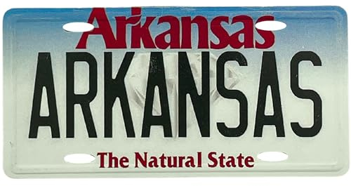Miniature Magnetic Arkansas License Plate, Ideal for Fridge and Office Decor, Collectible Souvenir, 1.75 by 3.5 Inches