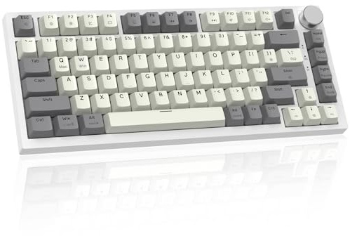 LexonElec x Attack Shark K85 Clavier Mécanique Magnetic Switch, Rapid Trigger, DKS/MT/TGL, Cloud Driver, RVB LIGHTSYNC, QWERTY, Clavier de Jeu à Gasket Filaire 75% TKL avec Knob pour Win/Mac – Gris