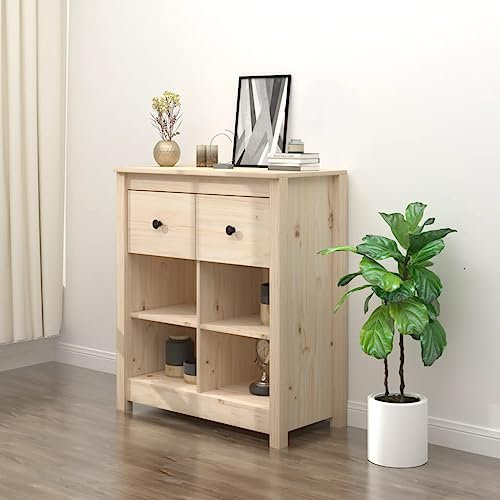 HETFTJN Sideboard, Buffetschrank Vorratsschrank Kommode Besenschrank Geeignet für Schlafzimmer Wohnzimmer Entrance Dorm 70x35x80 cm Massivholz Kiefer