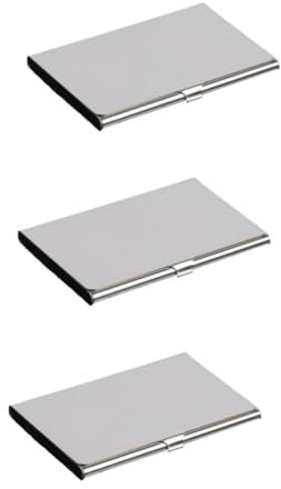 NUOBESTY 3stücke Edelstahl Visitenkartenhalter Für Männer Und Frauen Stilvoller Business Card Case Mit Spiegel-funktion Für Kreditkarten Und Namenskarten Tragbar Und