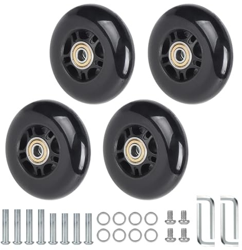 CPROSP 4tlg Koffer Ersatzrollen 80 * 24mm, Ersatzrollen für Gepäck, Kofferrollen Ersatzrollen Gummi, Luggage/Suitcase Replacement Wheels für Trolleys