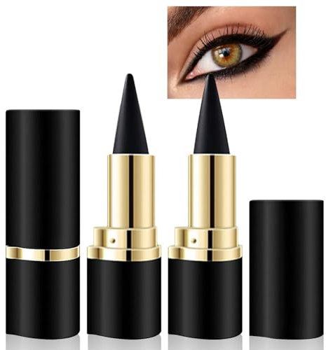 GmwyCzV 2 Pezzi Eyeliner Matte Quick-Dry, Penna Gel Nero Impermeabile, Opaca Rapida Asciugatura, Cosmetico Duratura Trucco Non Macchia