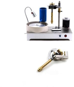 Pulidora de banco, Equipo de procesamiento de esmeraldas de 120 W, máquina de gemas de acero inoxidable, máquina pulidora de gemas facetadas de 0-1800 rpm para pulir joyas, madera, ámbar y plata(No di