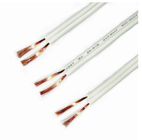 Fils et câbles UL (PVC) Câble électrique en cuivre pur à 2 cœurs, fil de 17 AWG, cordon d'alimentation à ligne parallèle souple 2P, haut-parleur L + e + d, fil de gaine d'amélioration de l'habitat R+V