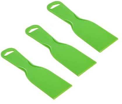Polyfilla - 3 spatole per stucco in plastica: 5,1 cm, verde, flessibile, per pittura a secco e pareti, strumento per nastrare, spalmare e rattoppare