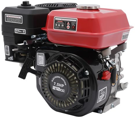 Moteur à essence 7,5 CV 4 temps 212 cm³ 4000 W Go Kart avec moteur à essence pour tondeuse à gazon, pompe à eau, vibreur, compresseur avec 3600 tr/min et refroidissement à air