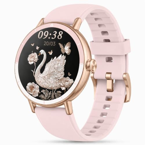 Smart Watch for Women, Ladies & Men, 1.27'' Fitness Watch [41mm case] with Call Receive/Dial, Heart Rate/Stress/Sleep Monitor, AI Voice, IP68 Waterproof Smartwatch with Calculator, Calendar, Games