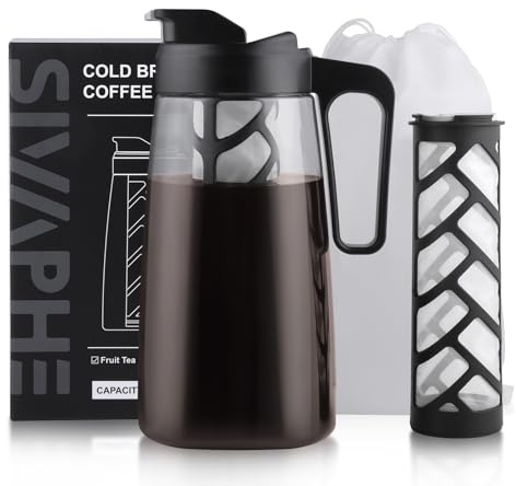 Sivaphe Cold Brew Coffee Maker Der filter kann wiederverwendet werden,BPA Free Tritan,2L