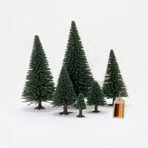 modellnatur Modellbäume | 30 Miniatur-Tannen (4–14 cm) | Mischwald für H0, TT, N, Z – Perfekt für Deko, Diorama, Modelleisenbahn & Landschaftsbau | 3095232