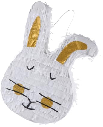 Abaodam Easter Rabbit Piñata Kinder Party Hängende Dekoration Ostern Geburtstag Papier Piñata Hase Papieraushöhlung für Kinderzimmer und Tür