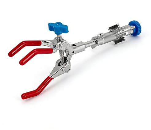 Uadme Pince Laboratoire 3 Griffes, Pinces de Réglable 360 Degrés et Revêtement en Caoutchouc, Ouverture Maximale de 80mm, Lab Clamps pour Utilisation en Laboratoires