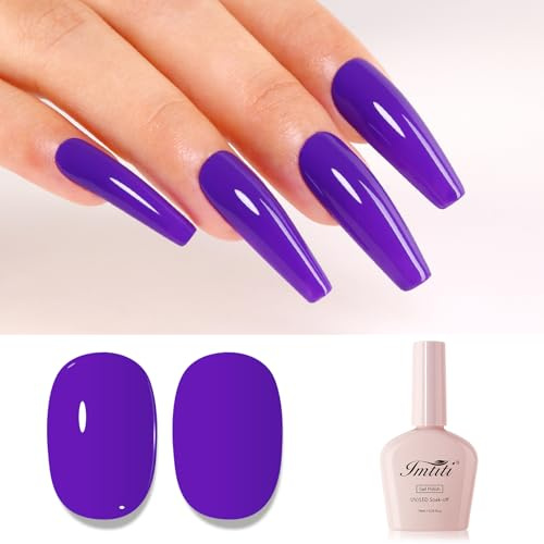 Imtiti Smalto Semipermanente Unghie Viola, Smalti Semipermanenti Per Unghie Viola Scuro Autunno Inverno Smalto Gel Unghie UV French Gel Nail Polish UV Led Soak Off 10ml